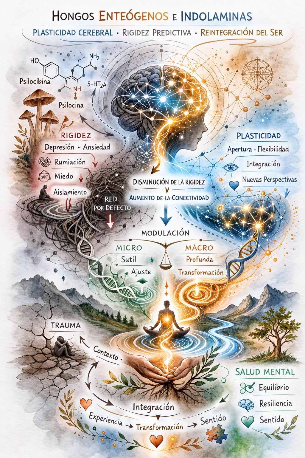 Hongos enteógenos e indolaminas en salud mental.