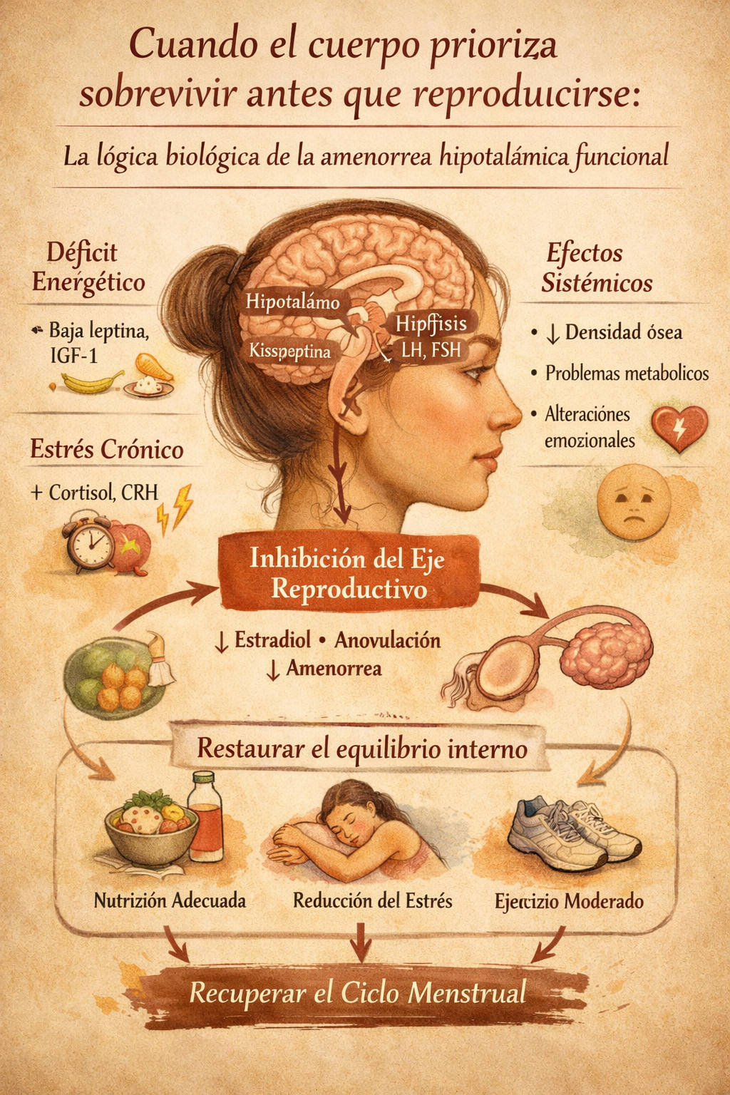 La ausencia de menstruación como lenguaje del organismo: energía, estrés y eje reproductivo